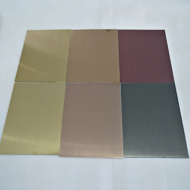 201 304 316 Titanium Golden Hairline Finish Stainless Steel Sheet